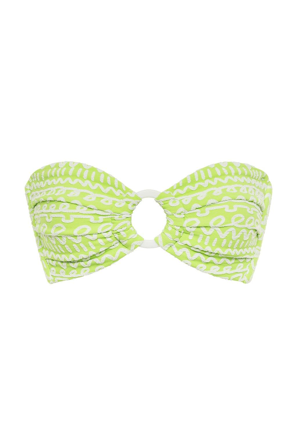 Montce - Lime Icing Tori Ties Bandeau Bikini Top -