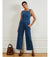 Brenda Square Neck Wide Leg Jumpsuit - Washed Indigo