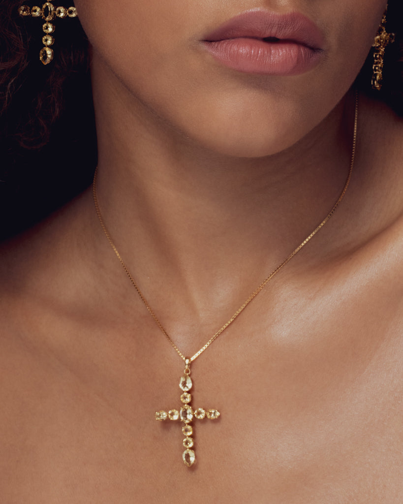 Luv Aj - The Isabella Cross Earrings -