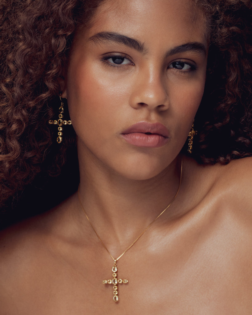 Luv Aj - The Isabella Cross Earrings -