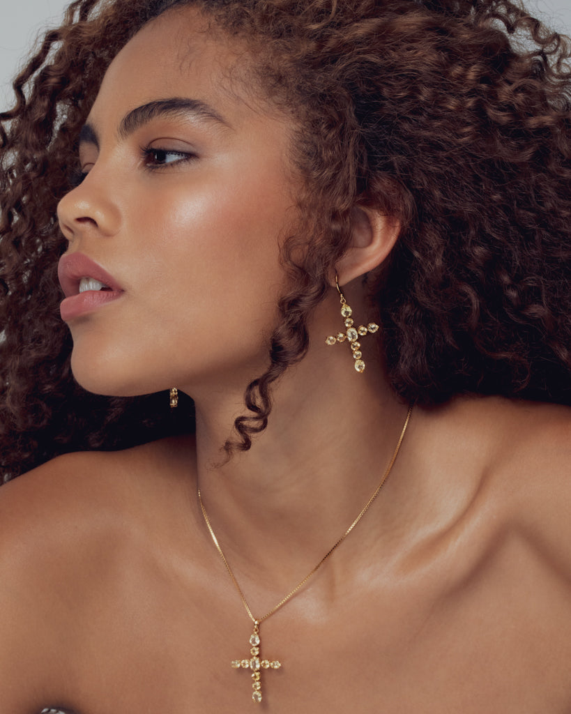 Luv Aj - The Isabella Cross Earrings -