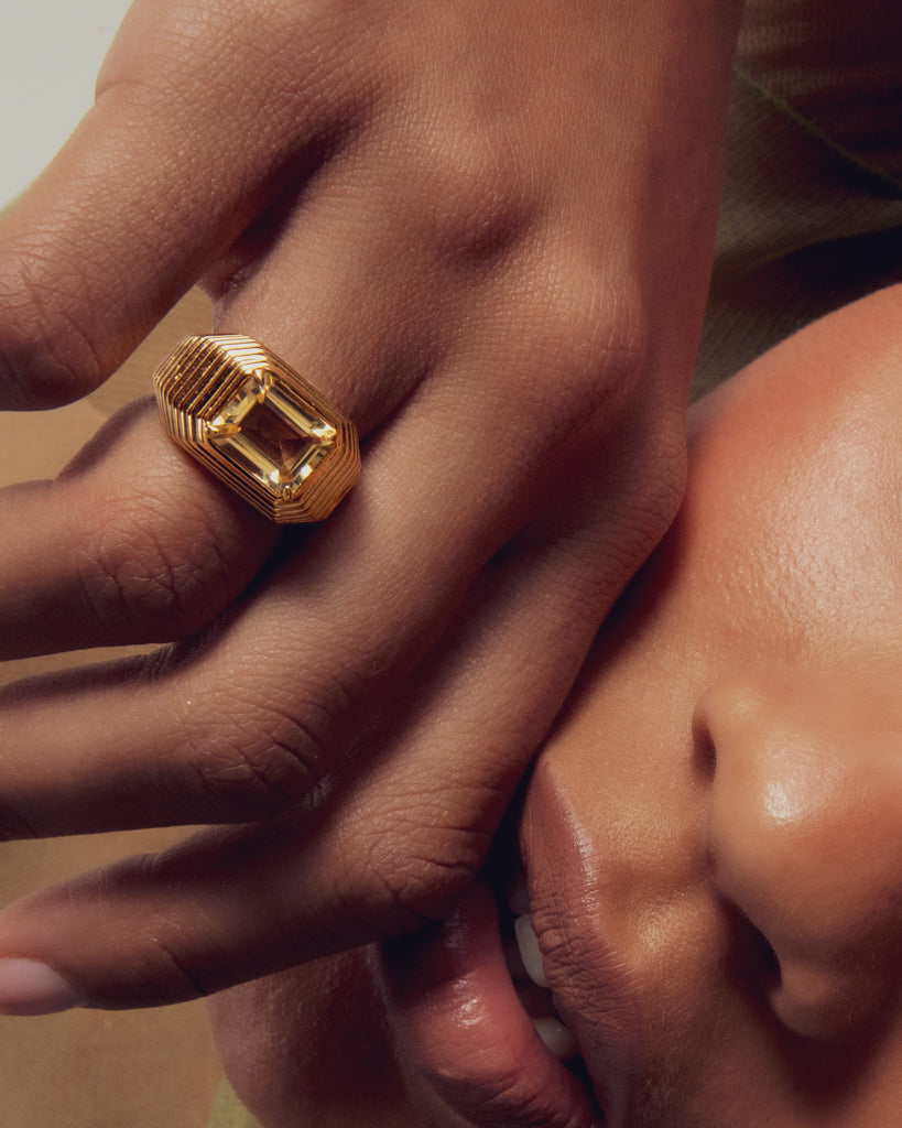 Luv Aj - The Caroline Step-Cut Ring- Citrine -