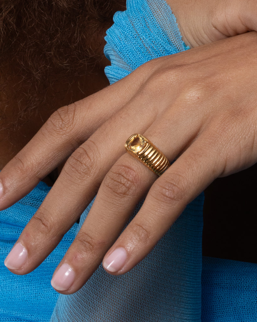 Luv Aj - The Elizabeth Cushion Ring- Citrine -