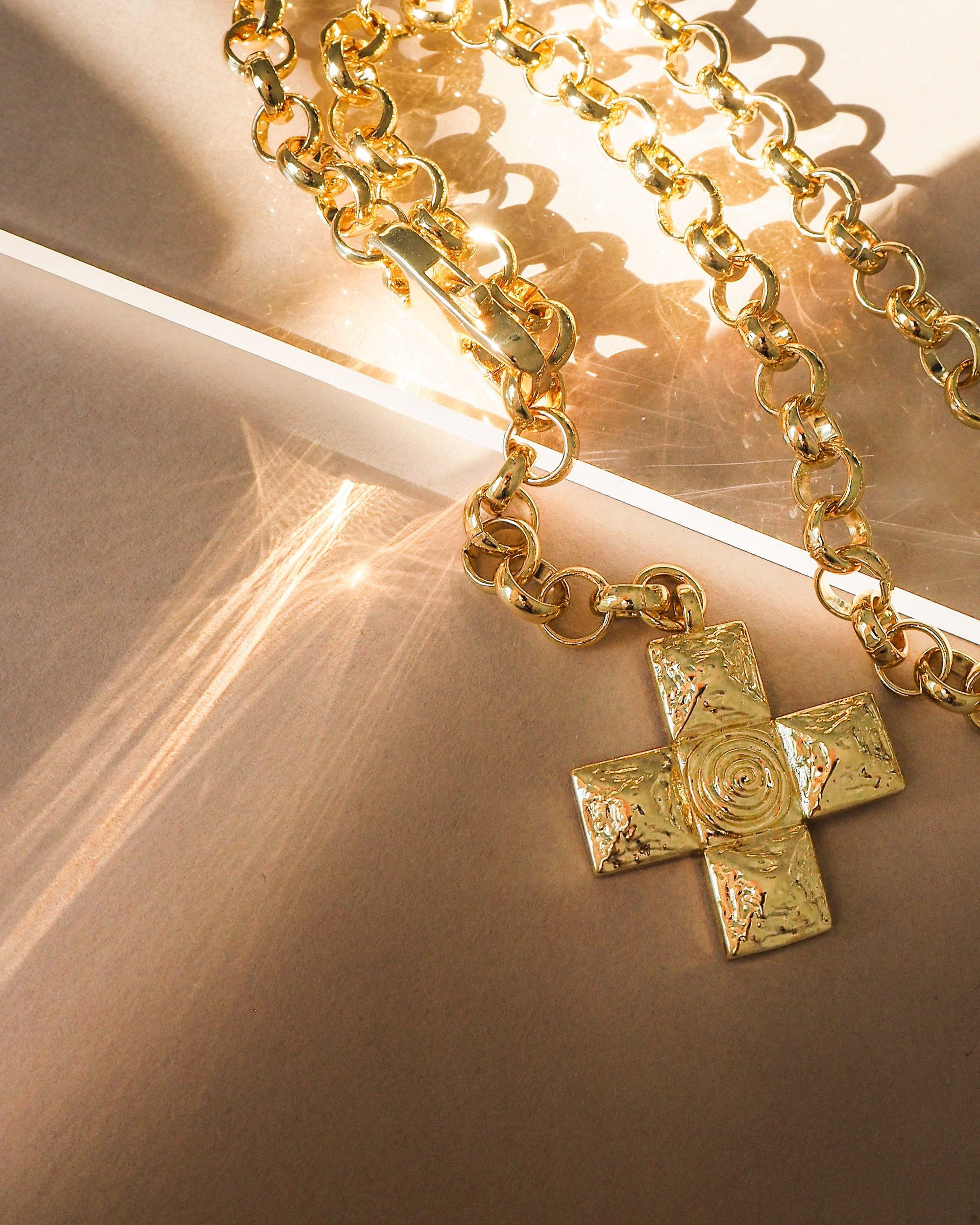 Luv Aj - Molten Cross Pendant Necklace- Silver -