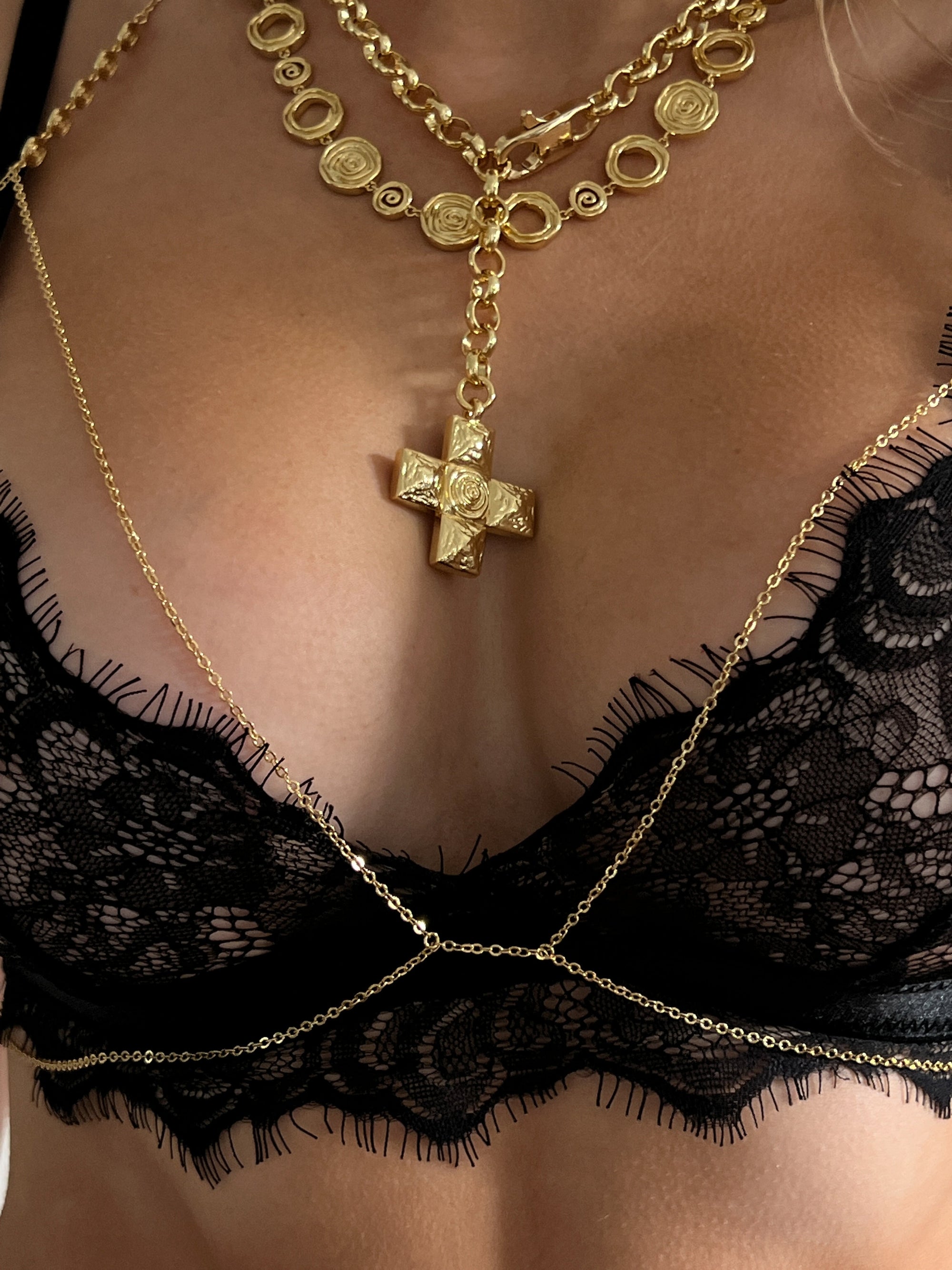 Luv Aj - Rosette Chain Bra- Silver -