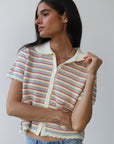 Callahan Knitwear - Mai Crochet Polo - Creme -