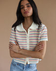 Callahan Knitwear - Mai Crochet Polo - Creme -