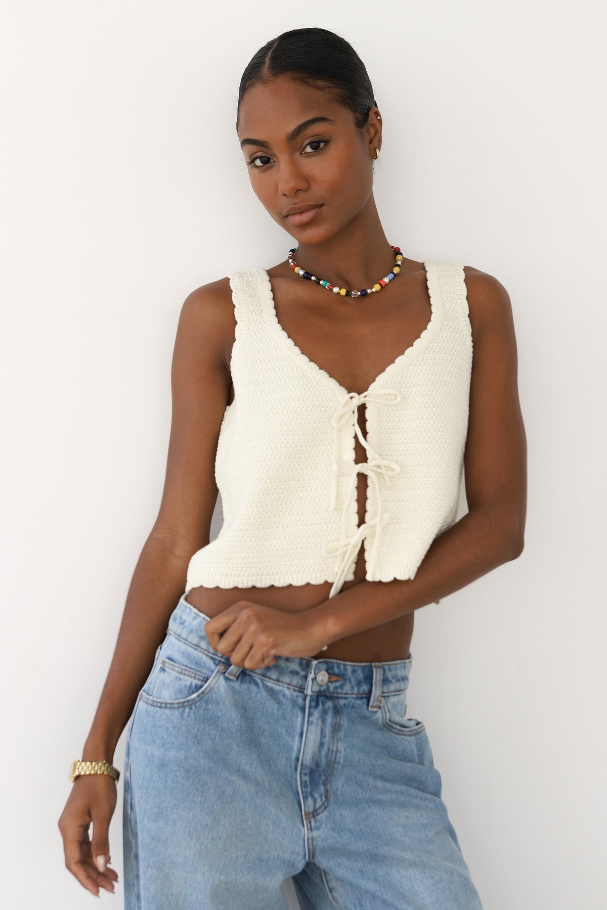 Mai Crochet Tie Tank