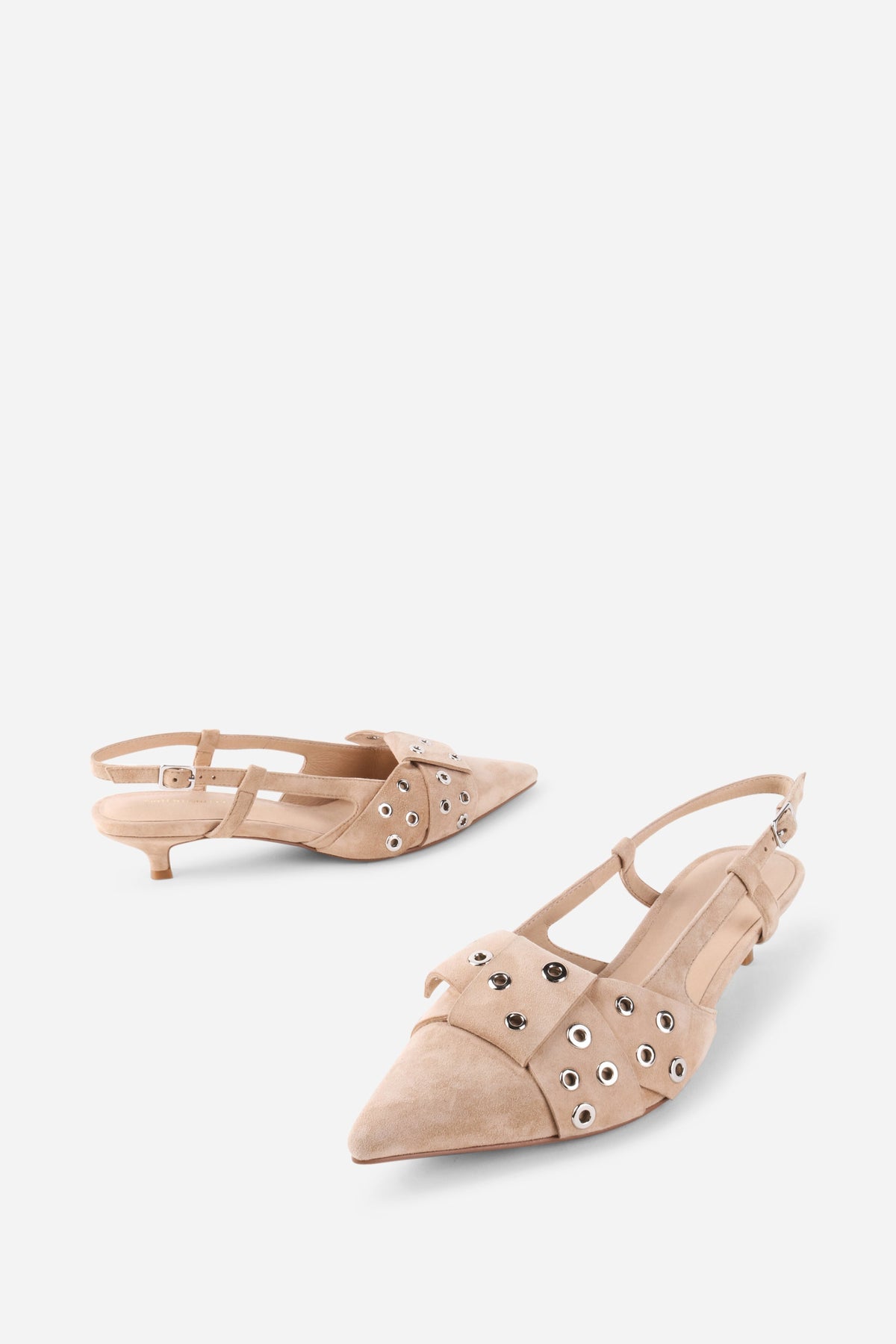 Intentionally Blank - Maman Slingback Kitten Heel - OATMILK SUEDE