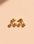 Peter + June - Maraschino Studs - 18k Gold Plated -