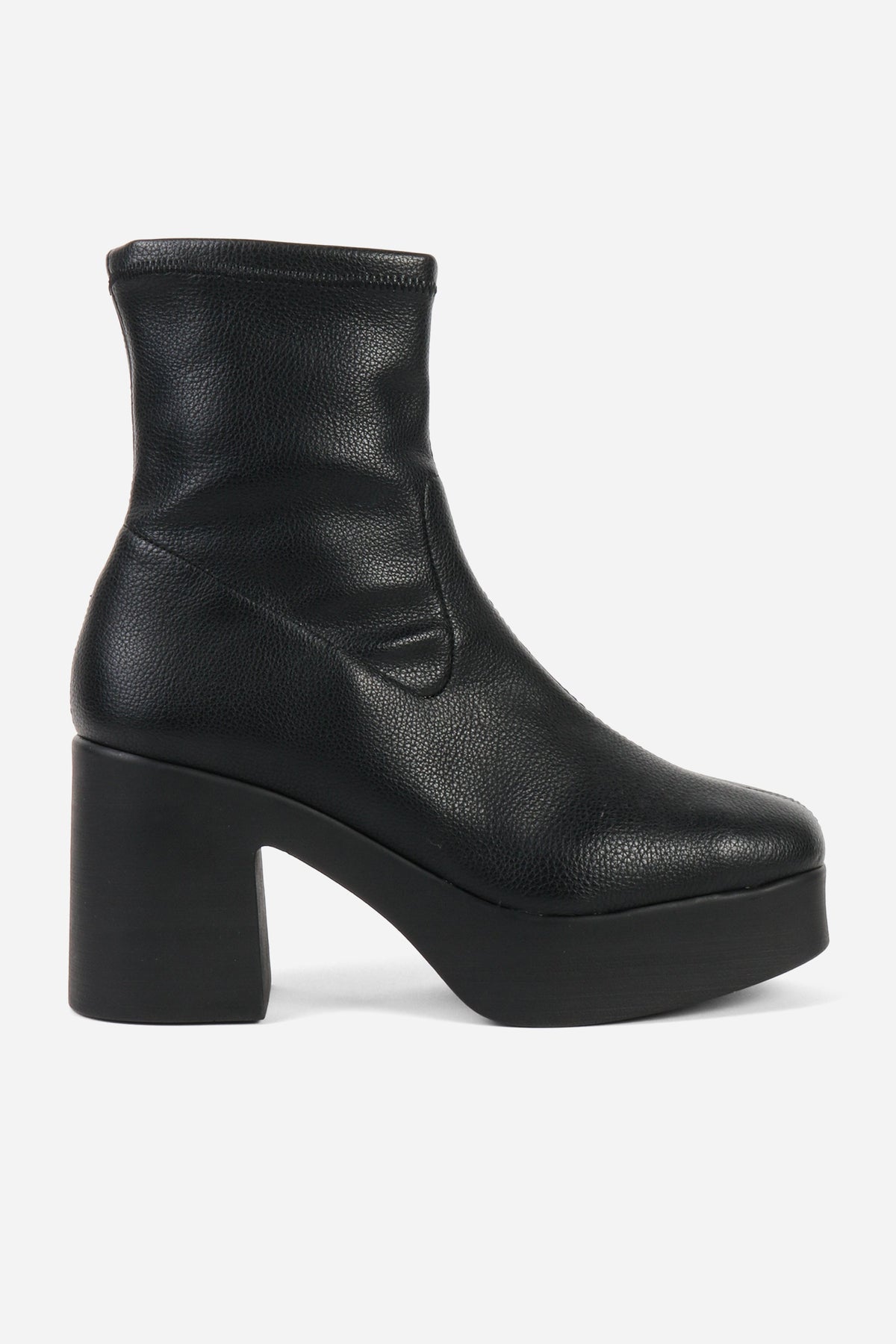 Intentionally Blank - Marlowe Vegan Platform Boot Black Sole -