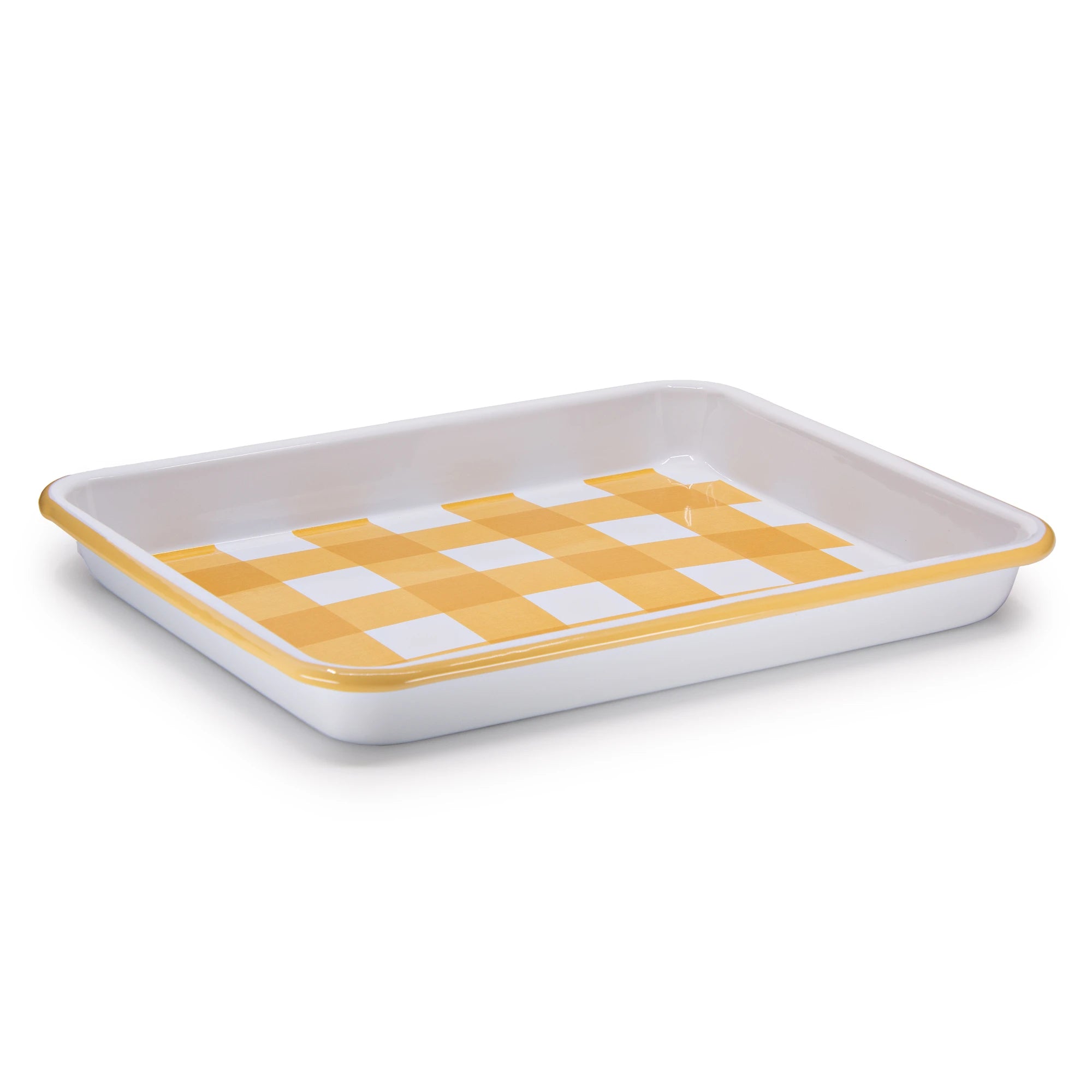 Crow Canyon Home - Max Humphrey x CCH Gingham Small Rectangle Tray - Yellow -