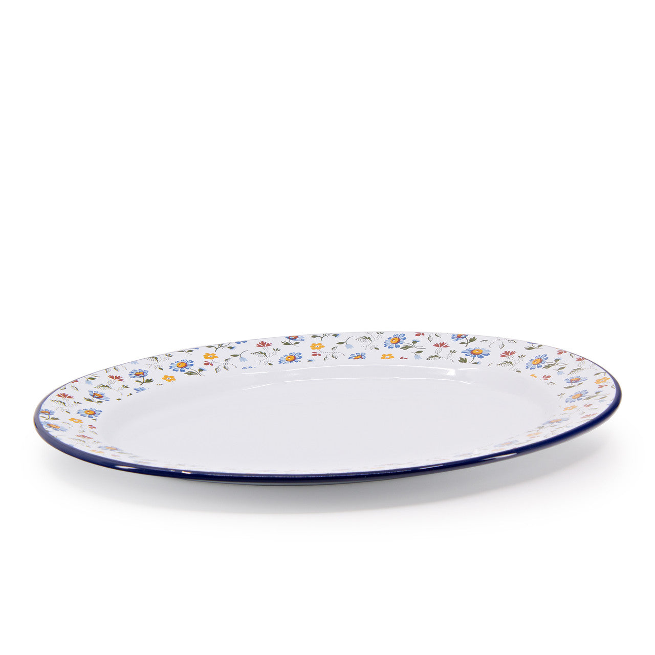 Crow Canyon Home - Max 12 Humphrey x CCH Flowers Small 14 inch Oval Tray, Blue -