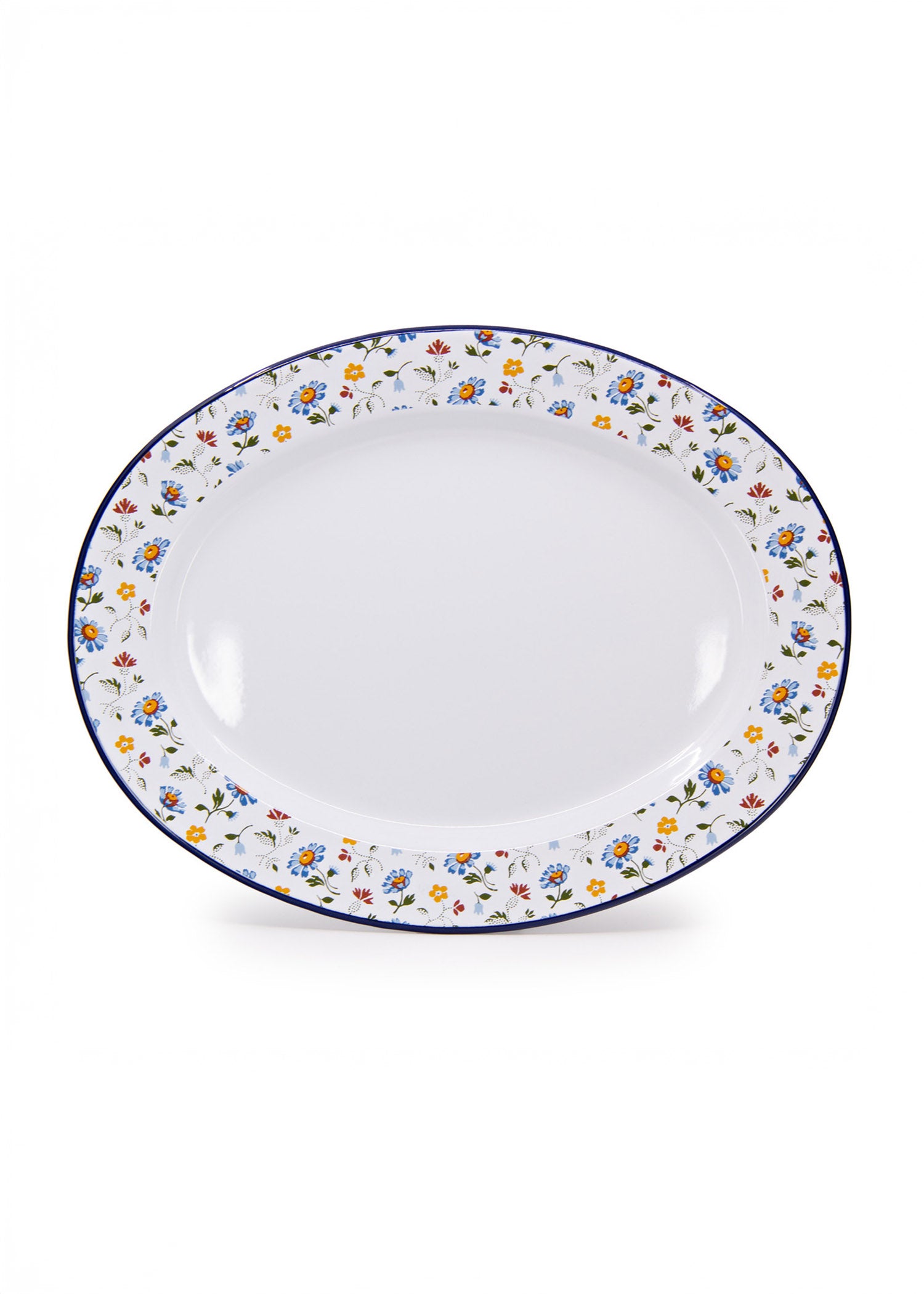 Crow Canyon Home - Max Humphrey x CCH Flowers Oval Tray - Blue -