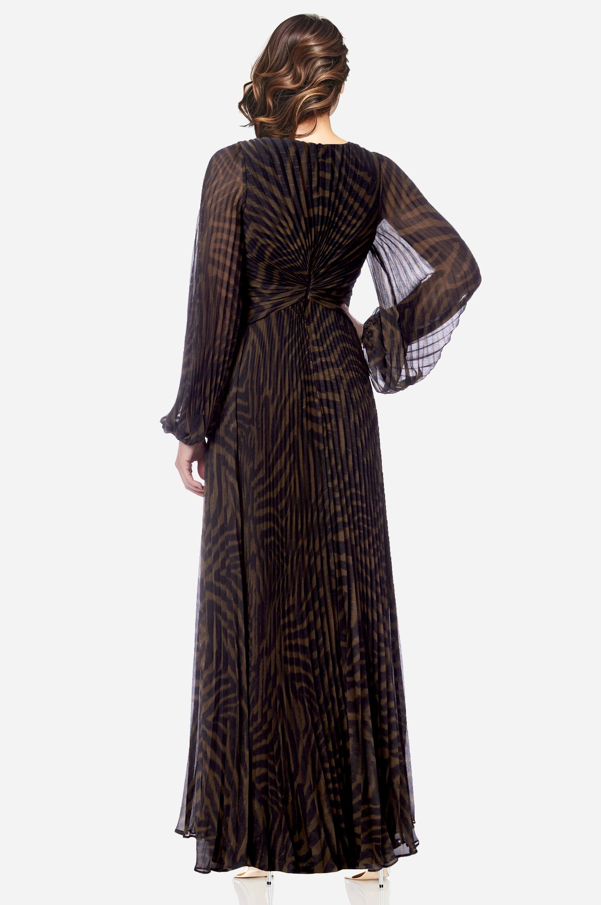 The Kennedy - Long Sleeve Pleated Gown