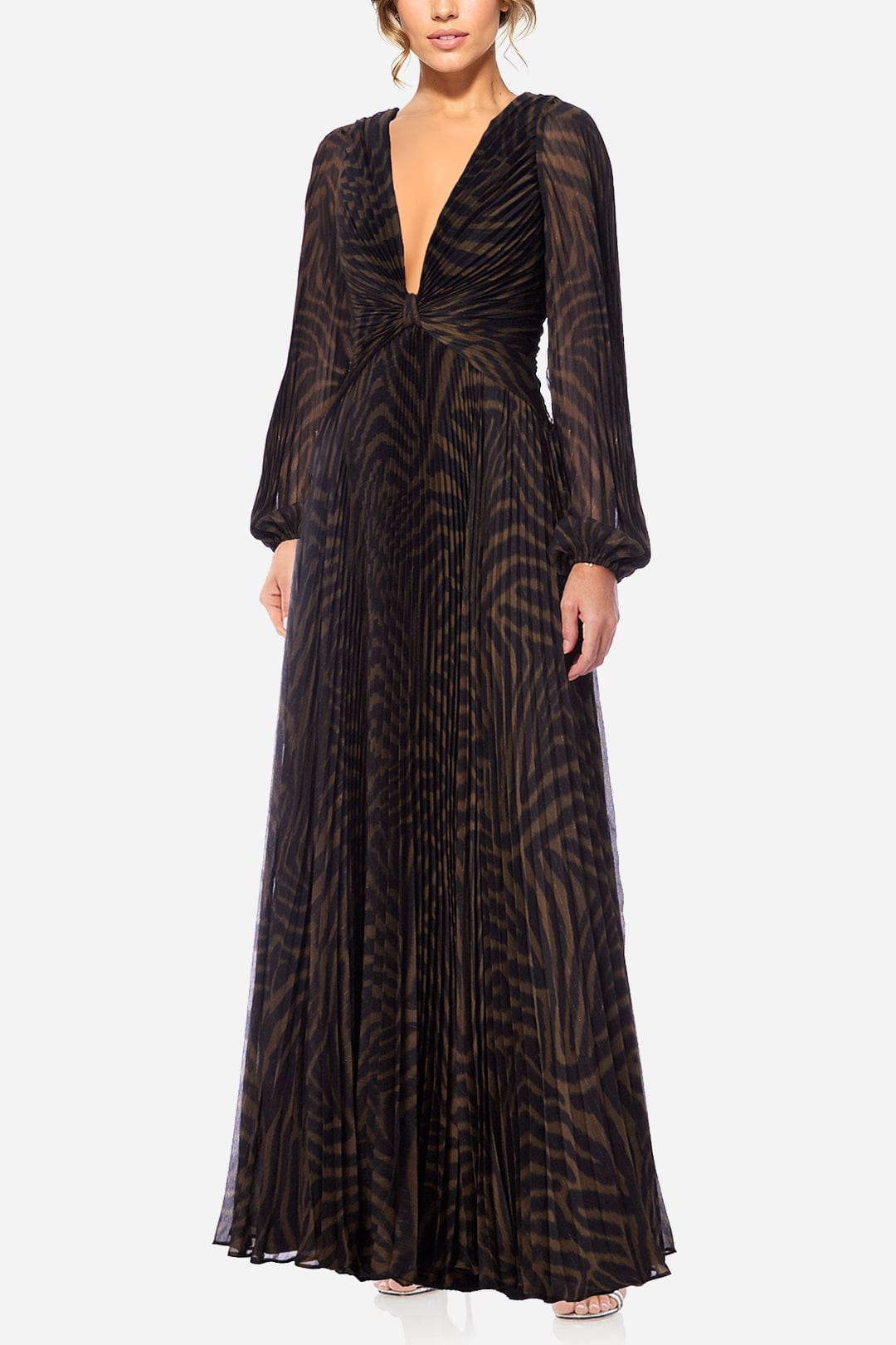 The Kennedy - Long Sleeve Pleated Gown