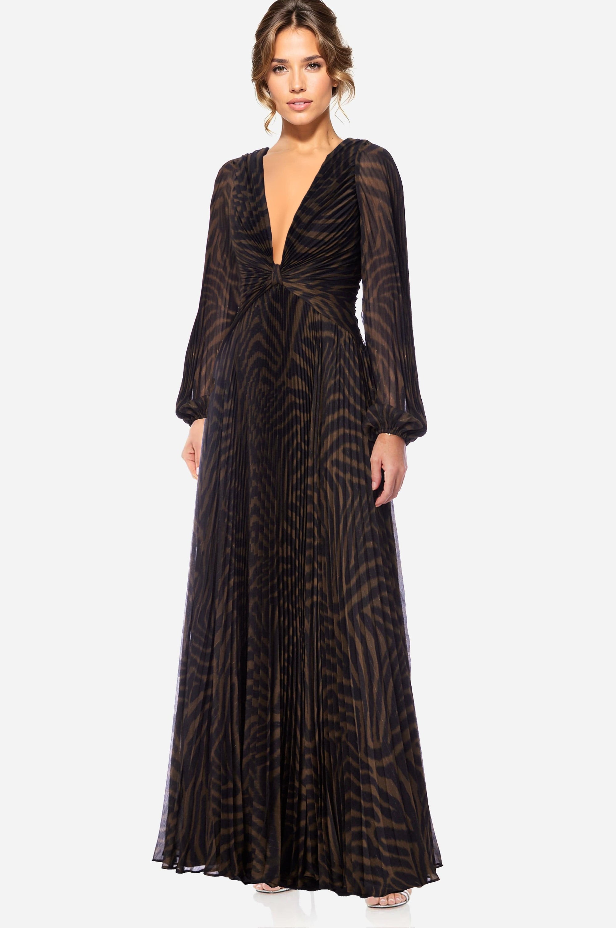 The Kennedy - Long Sleeve Pleated Gown