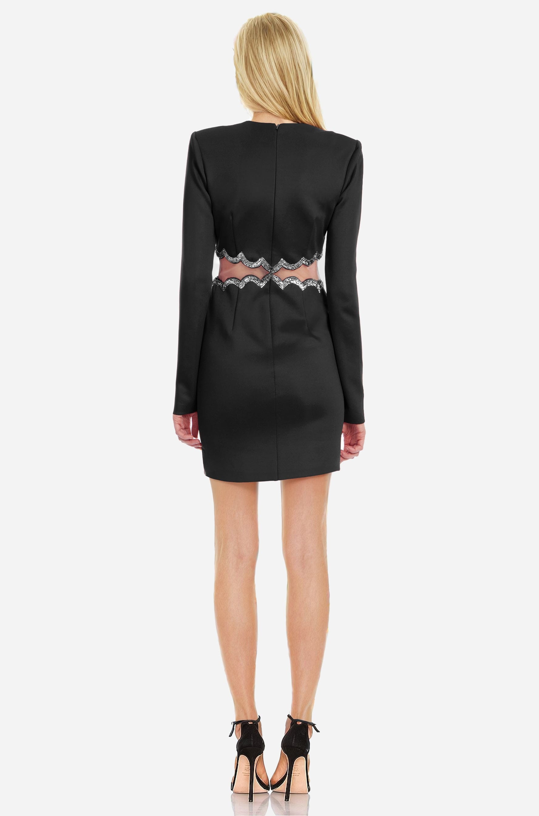 The Teagan - Sequined Cutout Mini Cocktail Dress