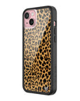 Wildflower iPhone case 15 Plus Meow Leopard Black Tan