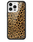 Wildflower iPhone case 15 Pro Max Meow Leopard Black Tan