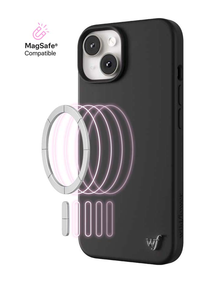 Wildflower iPhone case 13 Black MagSafe Sleek Black