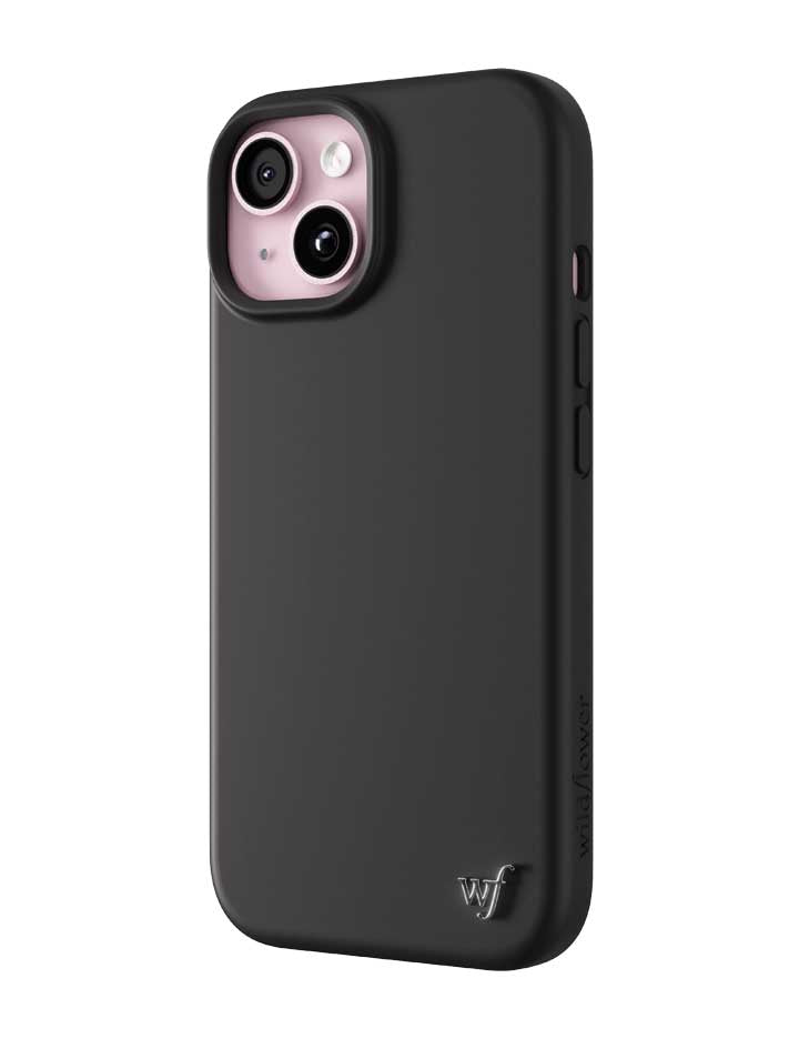 Wildflower iPhone case 15 Black MagSafe Sleek Black