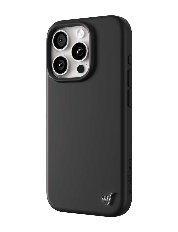 Wildflower iPhone case 15 Pro Black MagSafe Sleek Black
