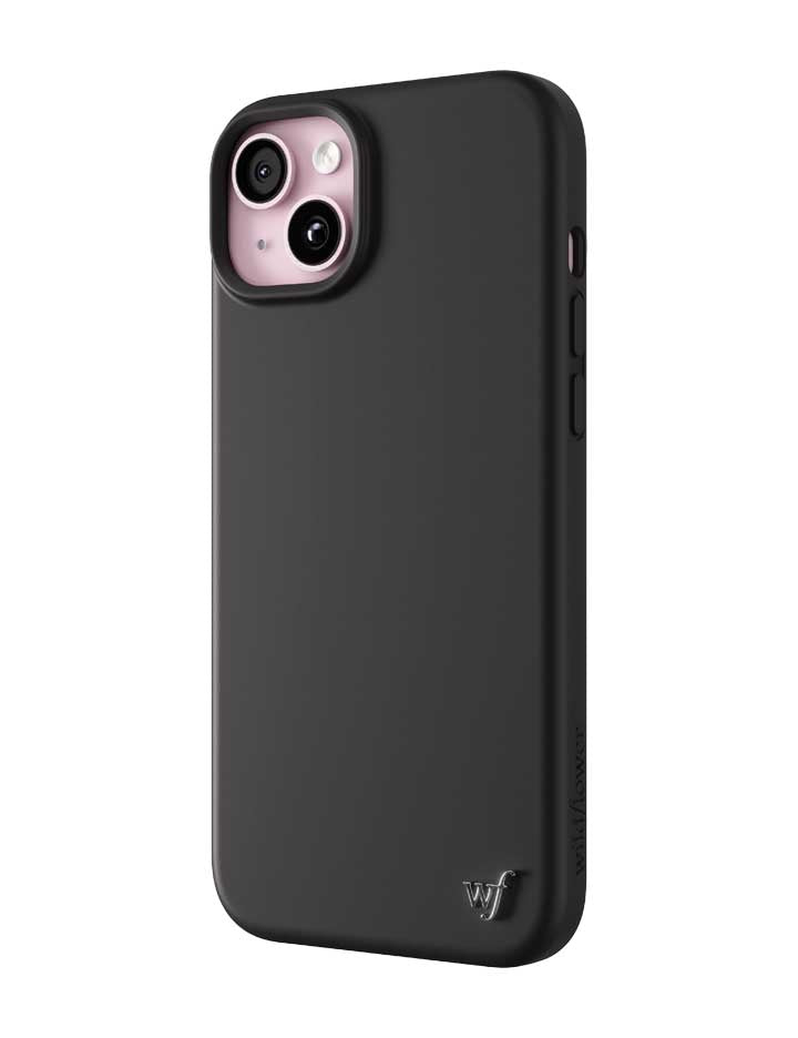 Wildflower iPhone case 15 Plus Black MagSafe Sleek Black