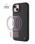 Wildflower iPhone case 15 Plus Black MagSafe Sleek Black