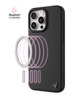 Wildflower iPhone case 15 Pro Max Black MagSafe Sleek Black