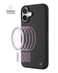 Wildflower iPhone case 16 Plus Black MagSafe Sleek Black