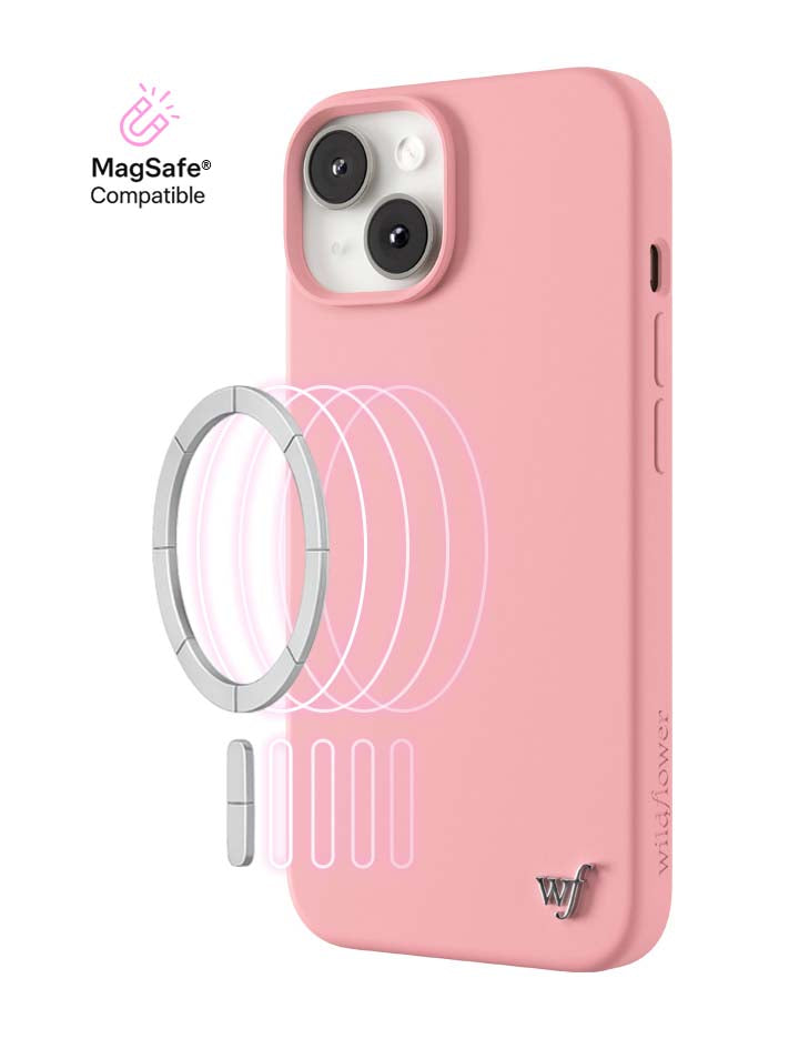 Wildflower iPhone case 13 Pink MagSafe Sleek Pink