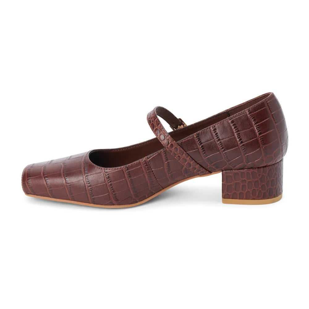Matisse - Mirabelle Mary Jane Heel - Coffee Croc -