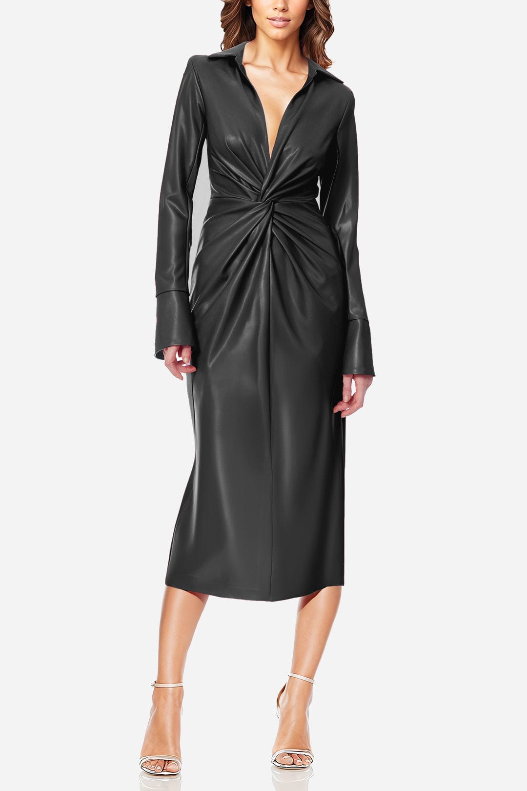 The Mary - Twist Faux Leather Cocktail Dress