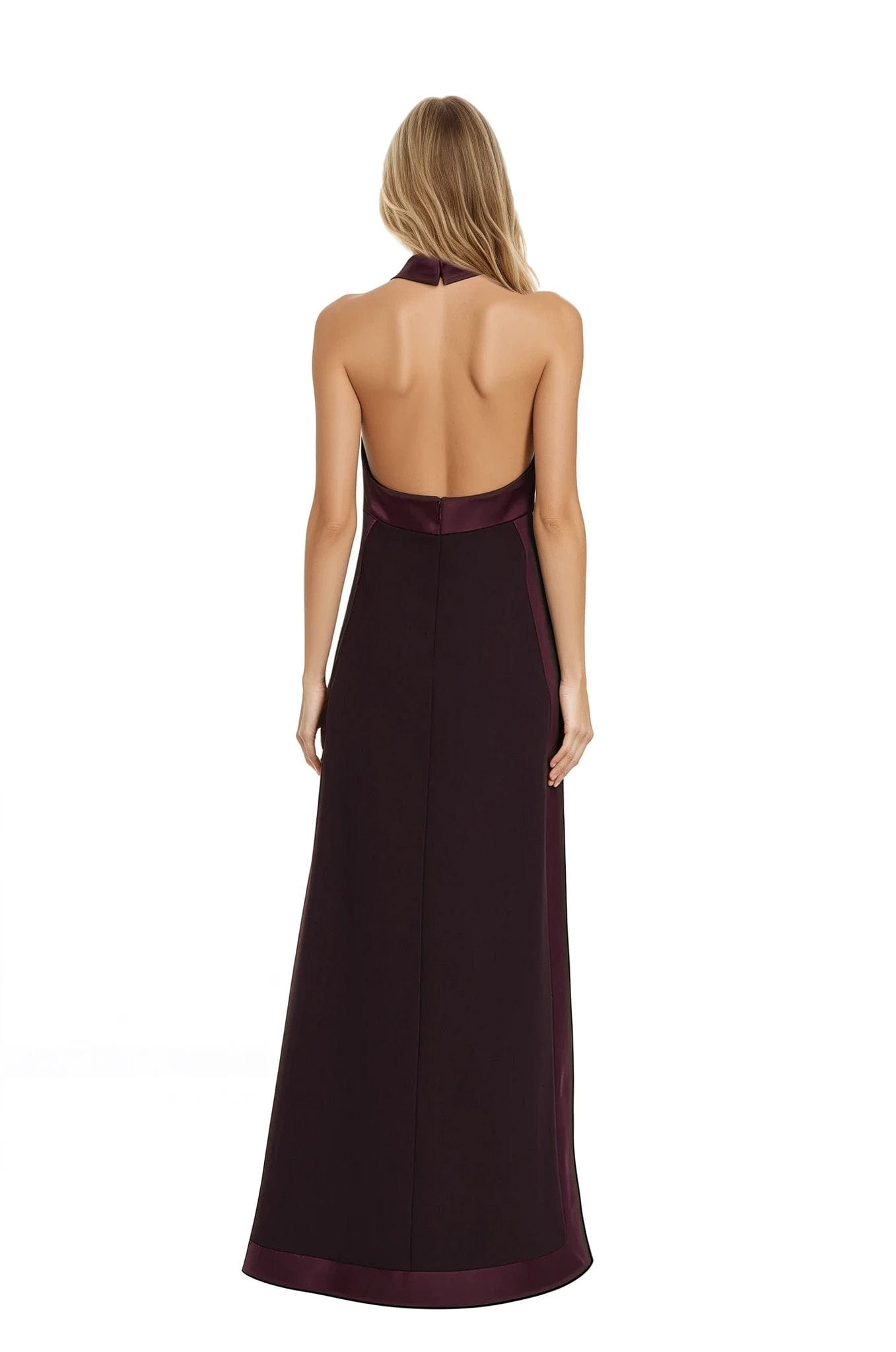 One33 Social - The Liana Halter Gown - Plum -