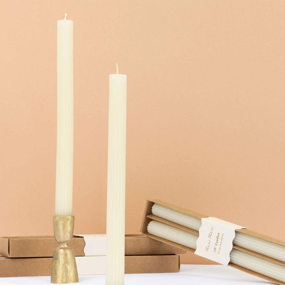 Meri Meri - Ivory Table Candles - Pack of 2 -