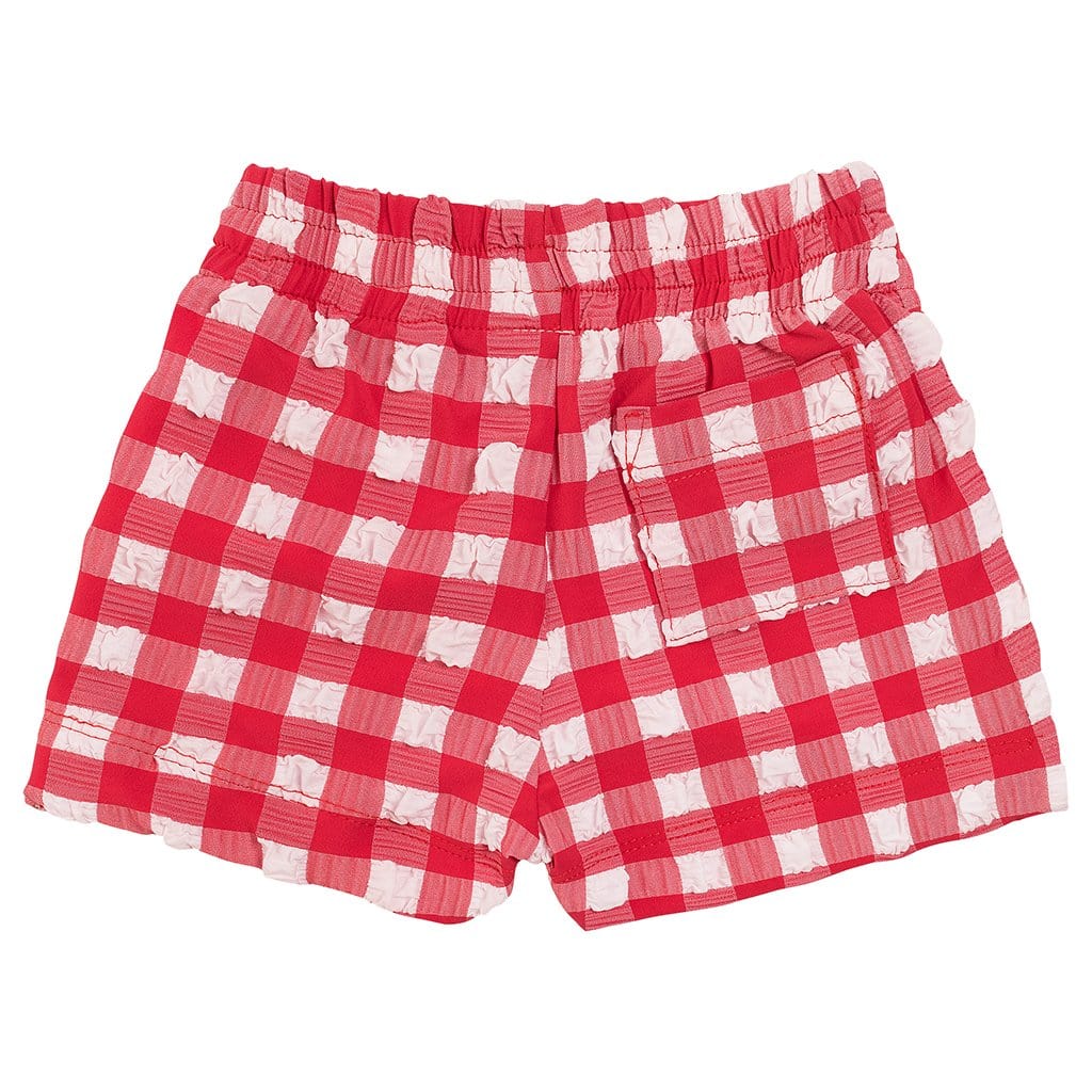 Montce - Red Gingham Mini Swim Trunk -