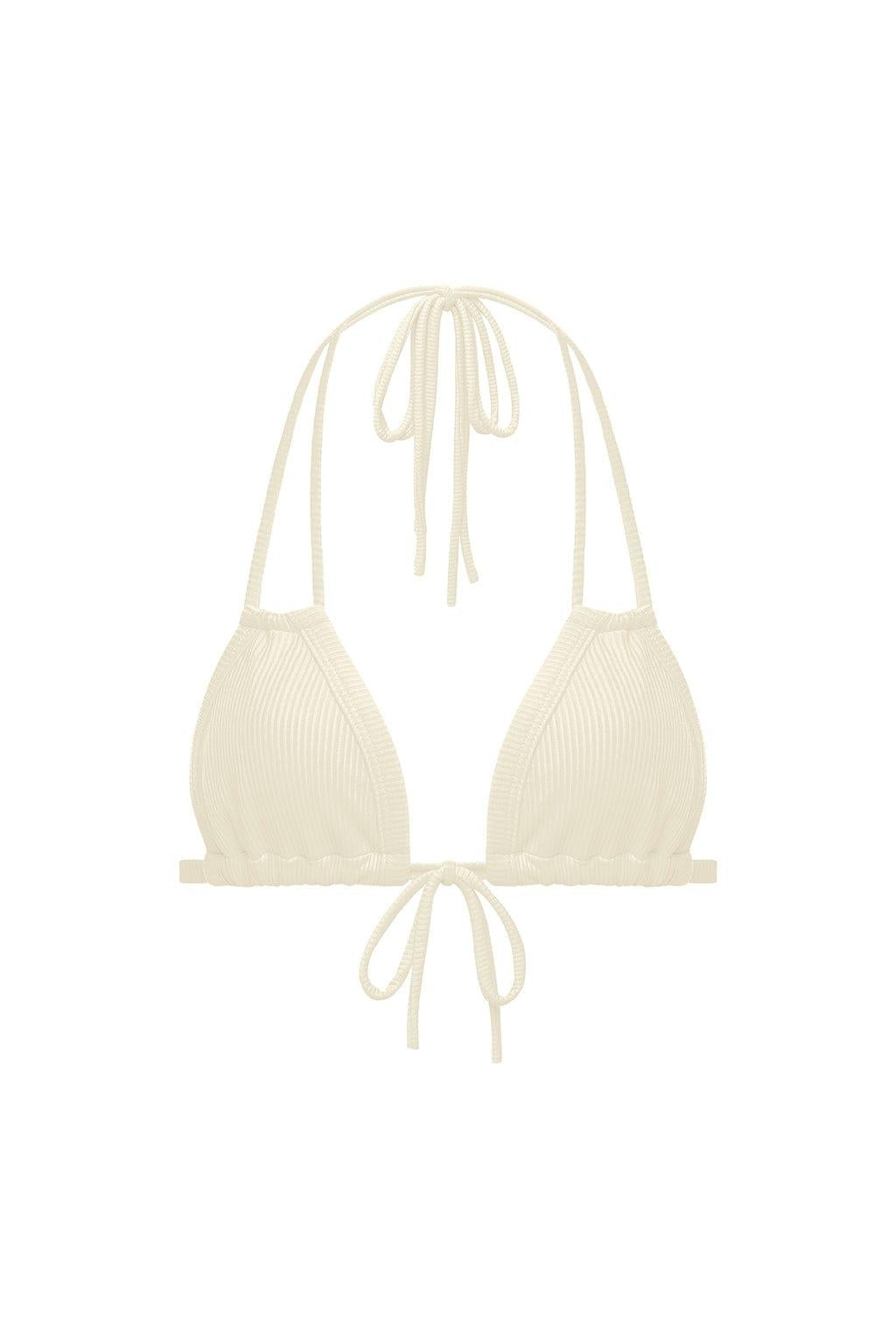 Montce - Cream Rib Euro Bow Bikini Top -