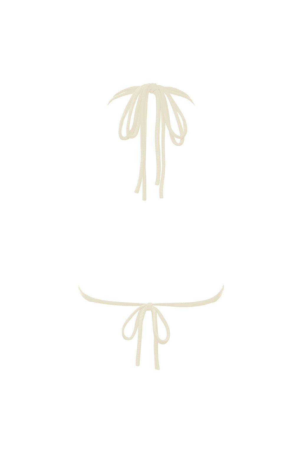 Montce - Cream Rib Euro Bow Bikini Top -