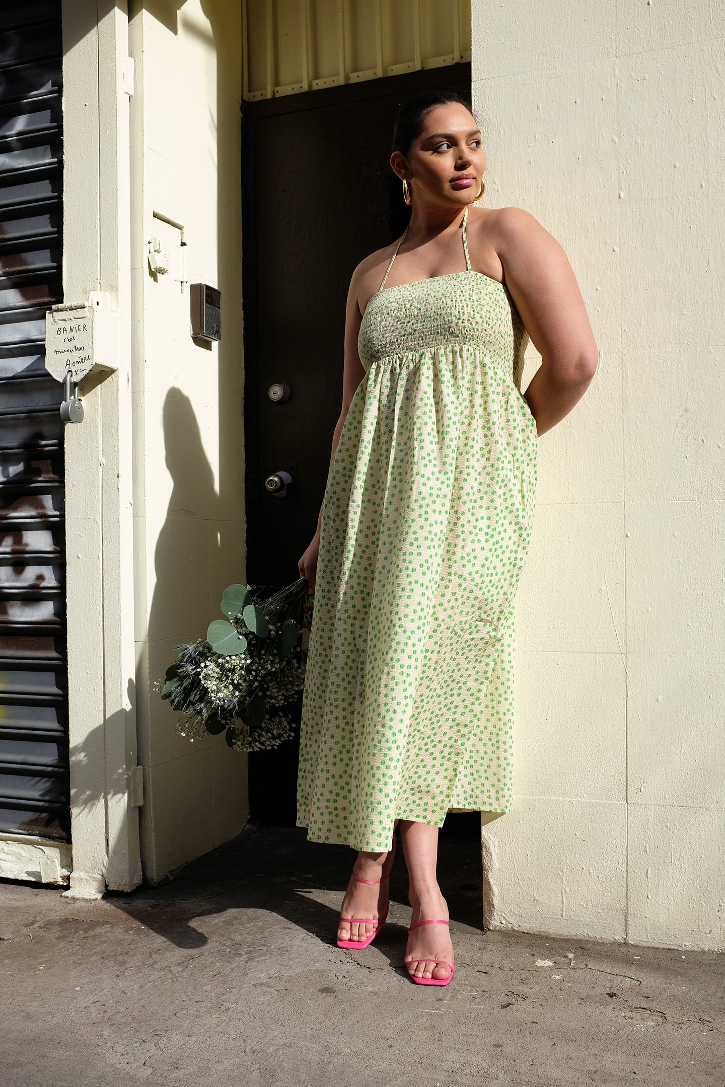 WRAY - Marais Dress - Pistachio Dot -