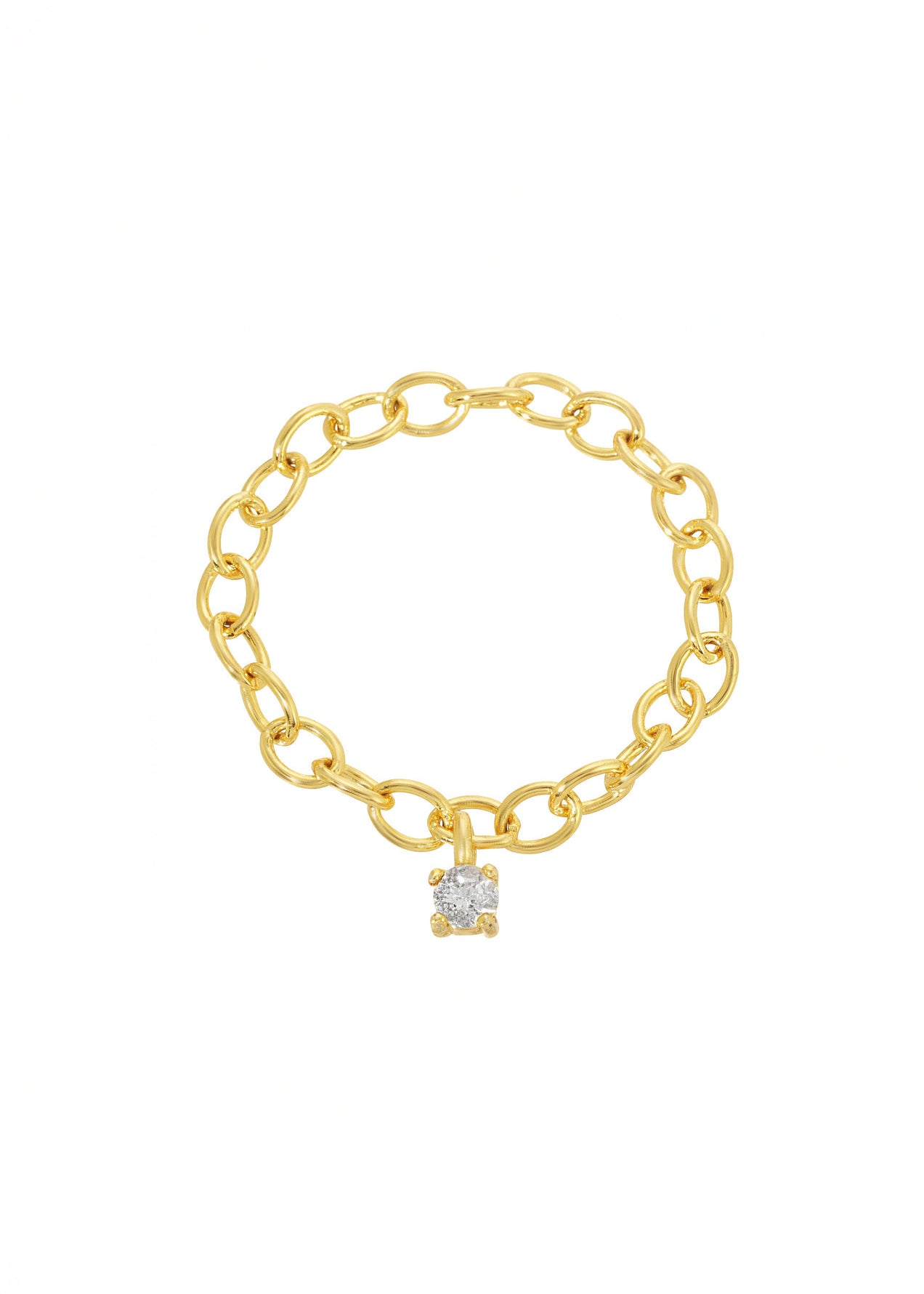 Leeada - Cadena Gem Ring - Gold Aquamarine -