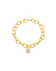Leeada - Cadena Gem Ring - Gold Aquamarine -