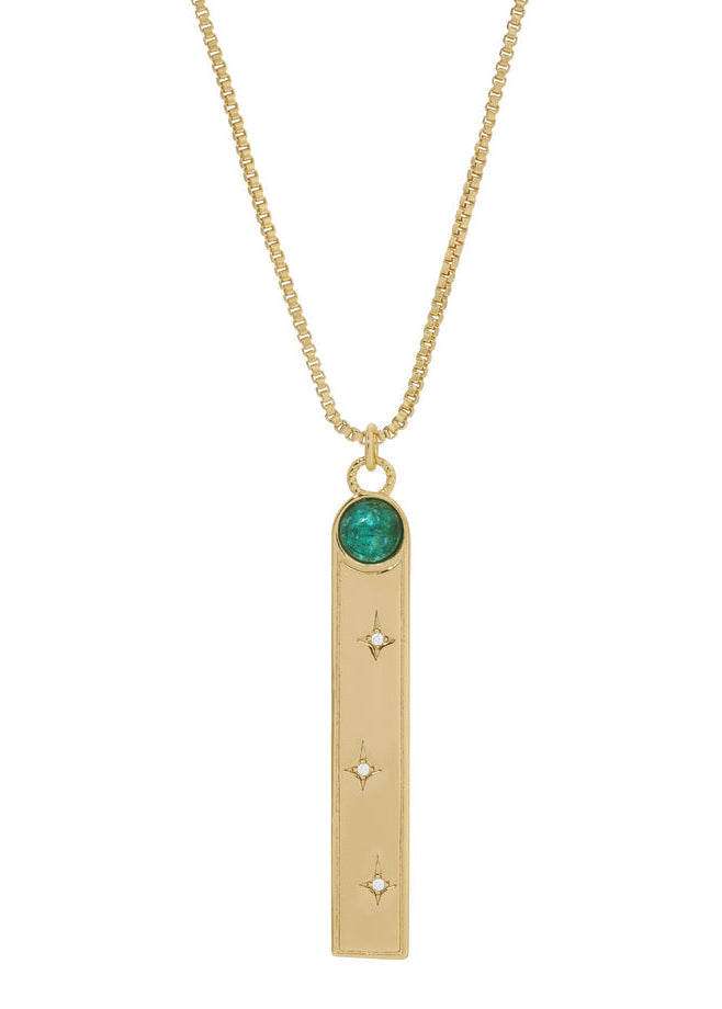 Leeada - Aether Pendant Necklace - Apatite Gold -