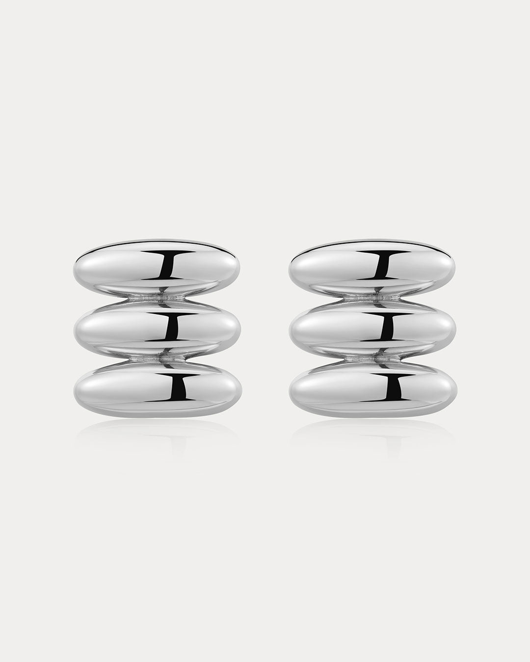 Luv Aj - The Milan Bead Stud Earrings - Silver