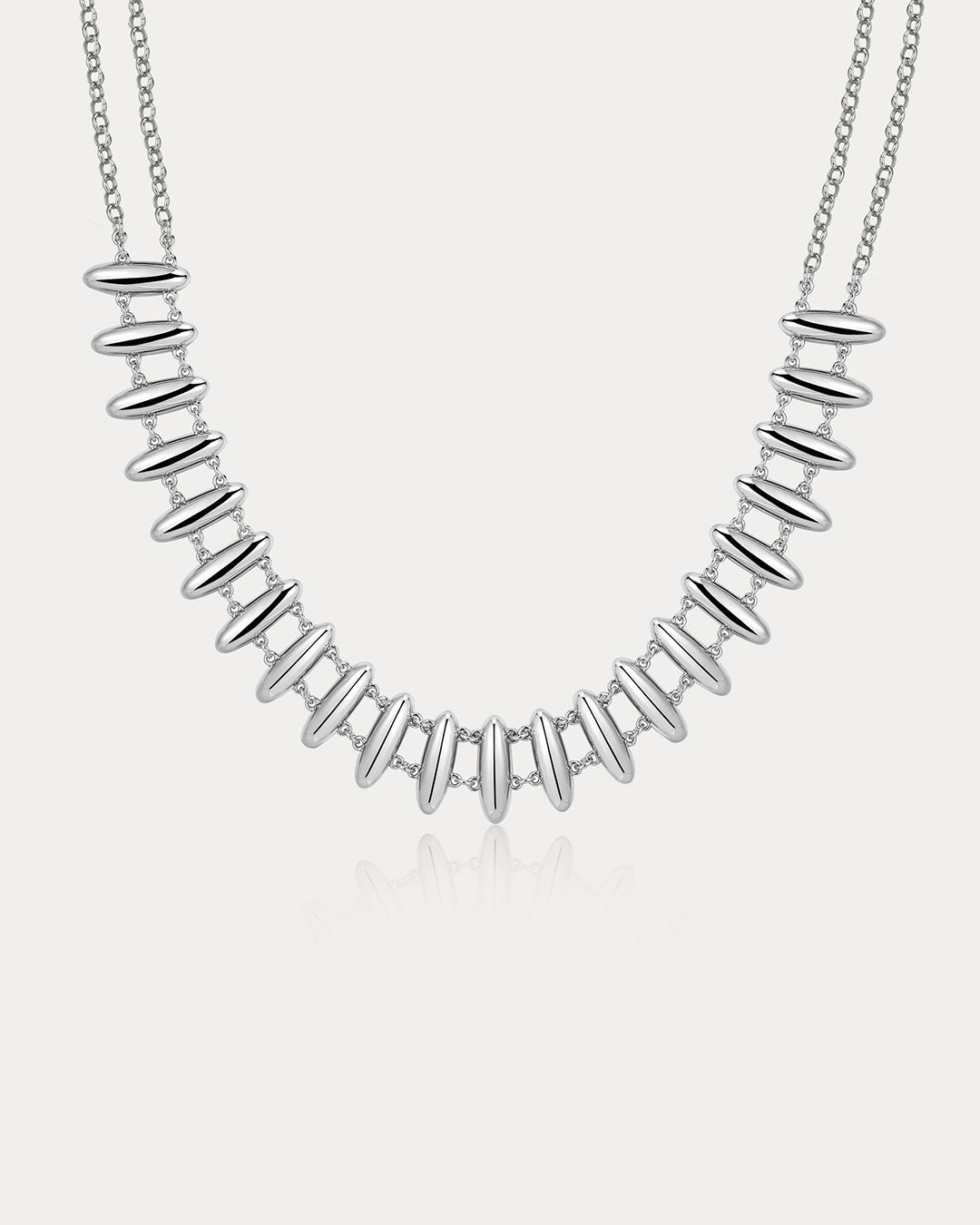 Luv Aj - The Milan Bead Stud Necklace - Silver