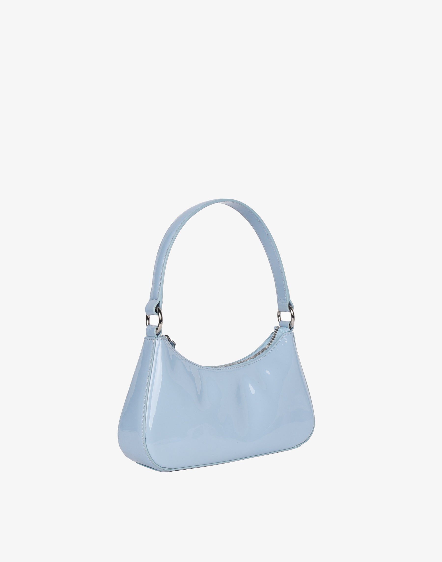 Luxe Mini Shoulder Bag - Sky Blue Patent