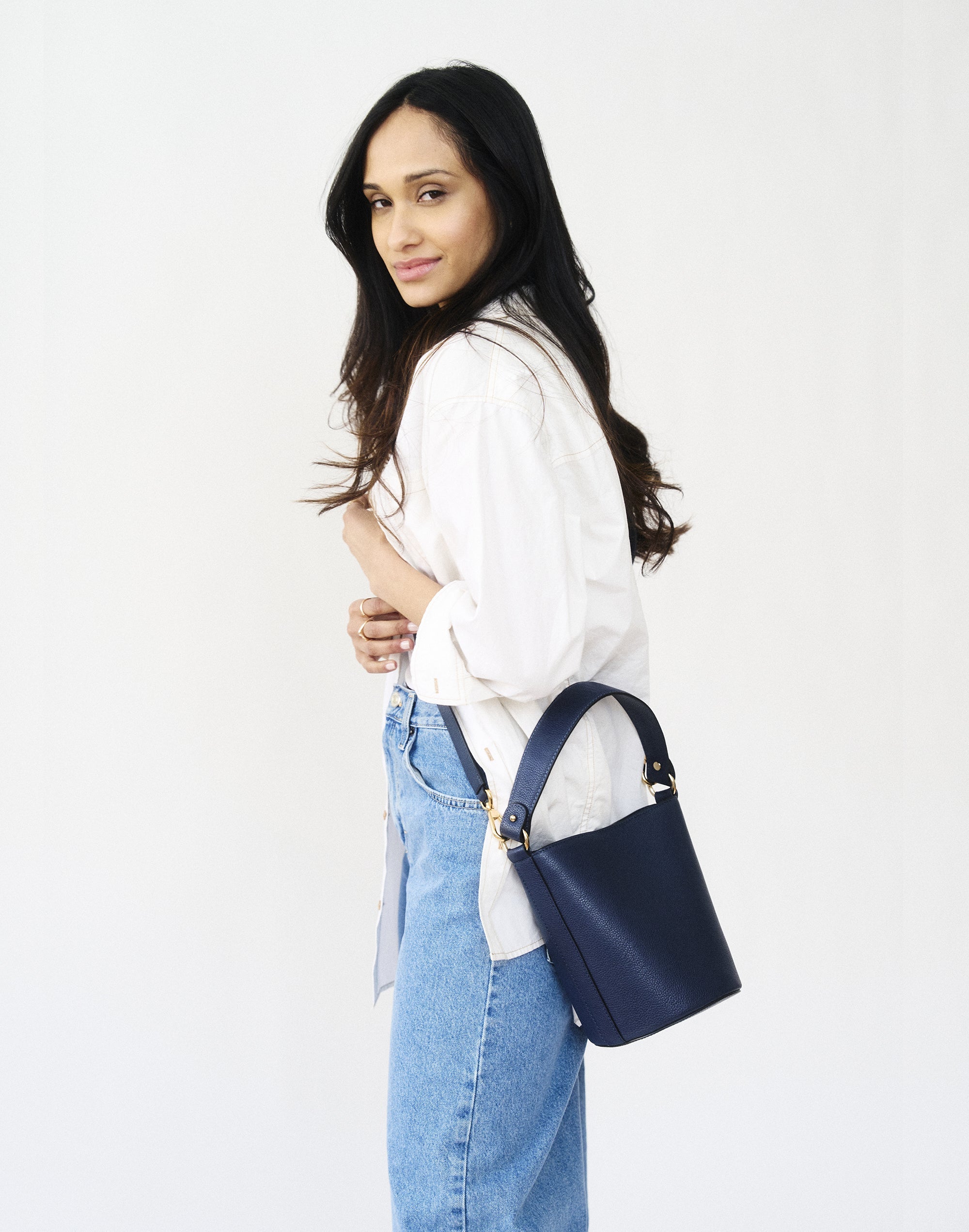 Mini Bucket Bag - Navy