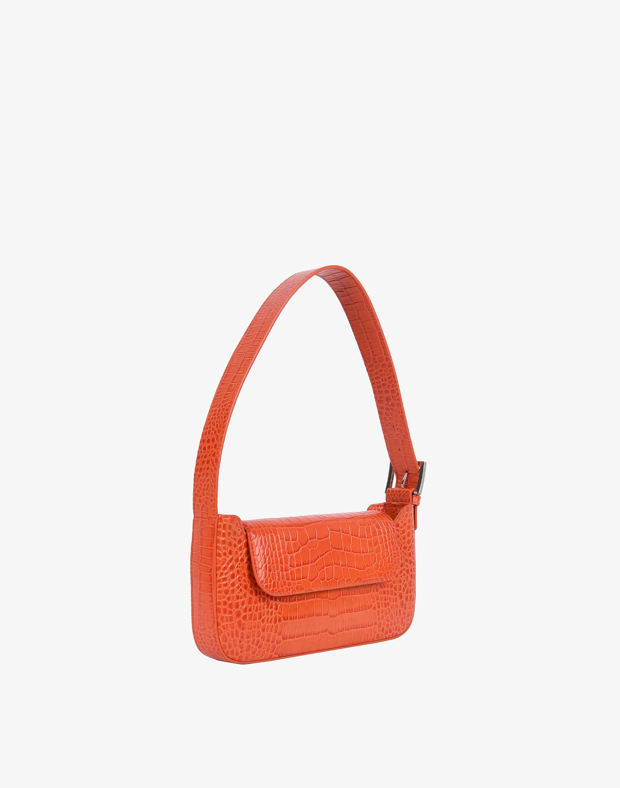 Luxe Buckle Bag - Orange Croc