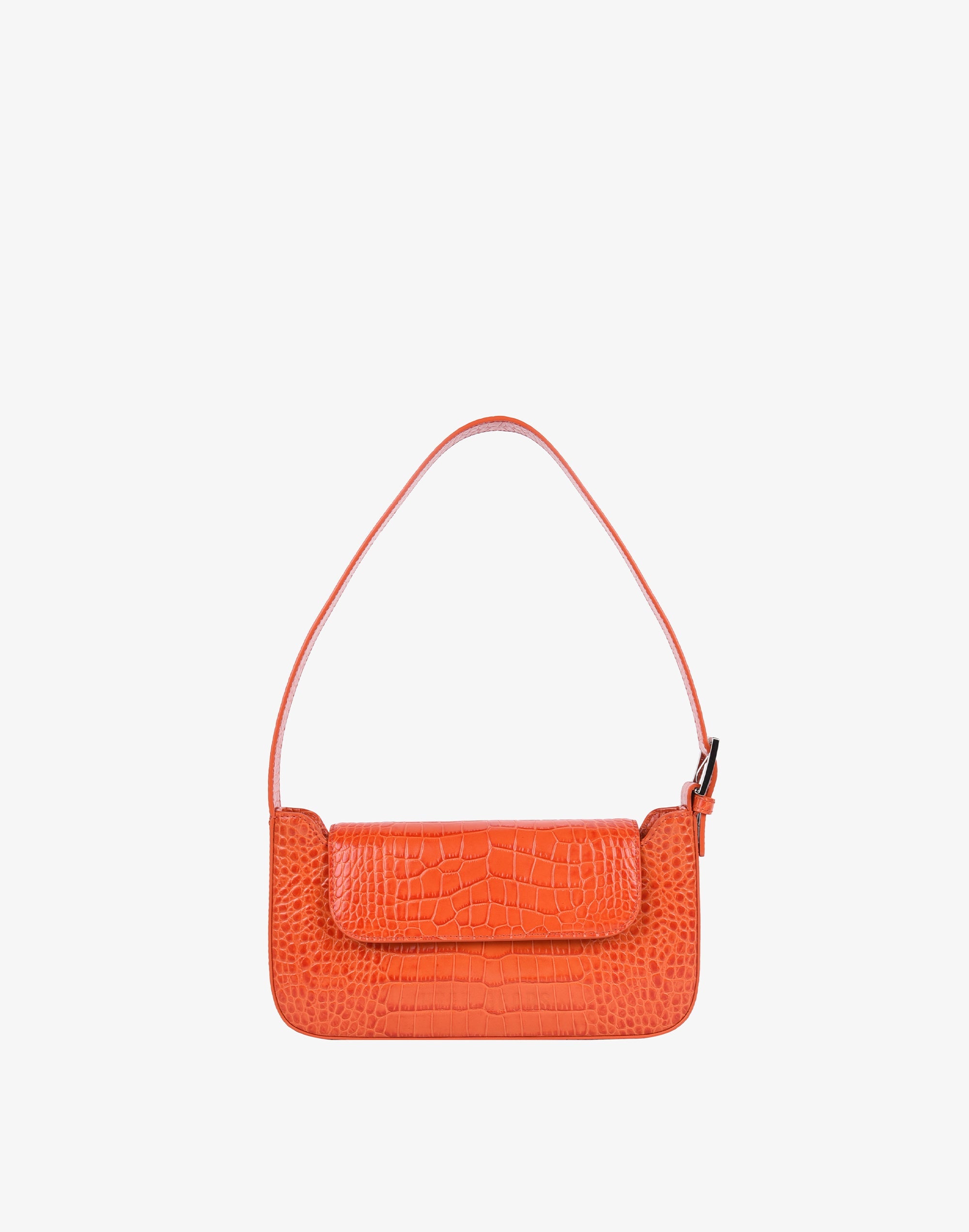 Luxe Buckle Bag - Orange Croc