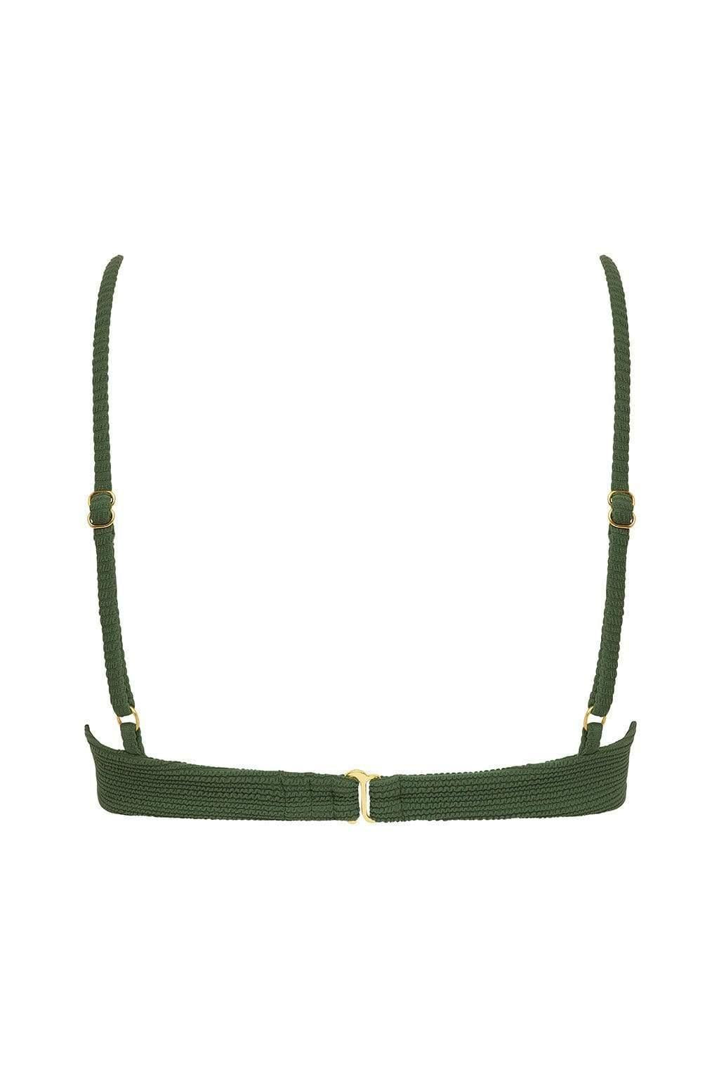 Montce - Olive Micro Scrunch Dainty Bikini Top -